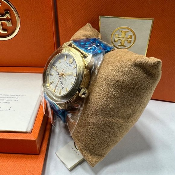 TORY BURCH Whitney Ivory Dial Gold-tone Ladies Watch TRB8002 M.S.R.P.$595.00